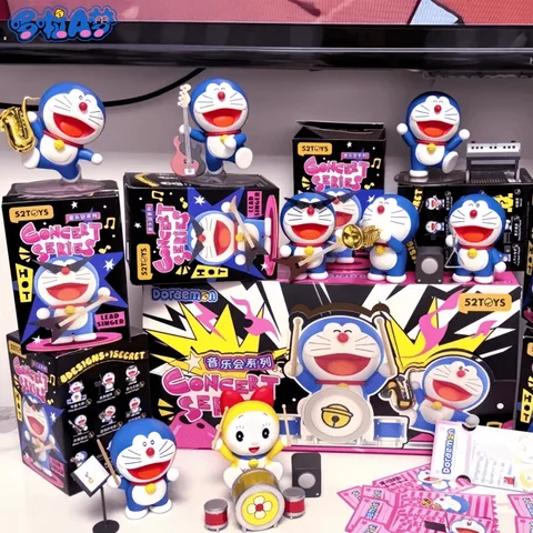Genuine 52toys Doraemon Blind Box Concert Robot Cat Doll Girl Toy Figure Ornament Birthday Christmas Gift Toy