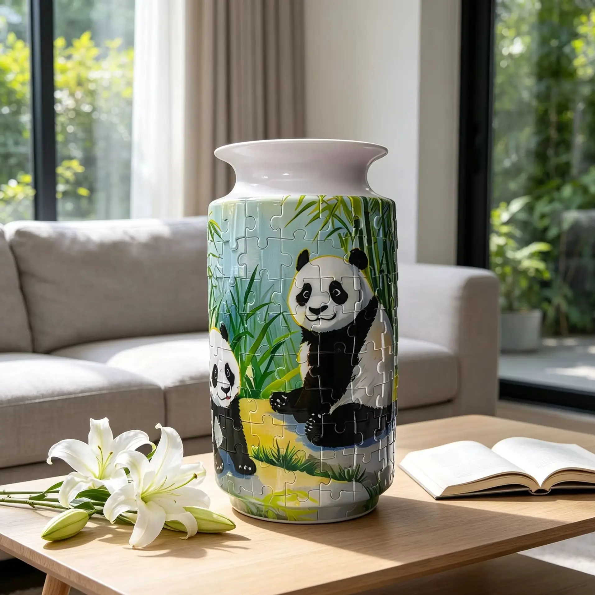 

3D панда-головоломка, ваза, головоломки с цветами, трехмерная ваза-головоломка, цветочная композиция, детские детали на день рождения, игрушки для детей