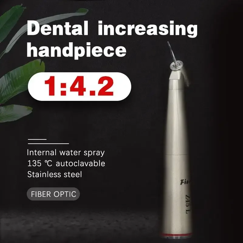 Dental Speed Increasing Handpiece Contra Angle 1:4.2 1:5 Red Ring Contra Angulo 1:2 Increasing Air Motor 1:2 Osteotomy Handpiece