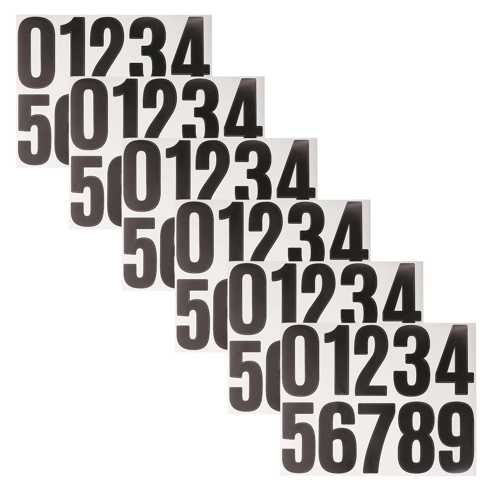 

6 Sheets Self-adhesive Address Numbers for Mailbox Stickers Large House outside on