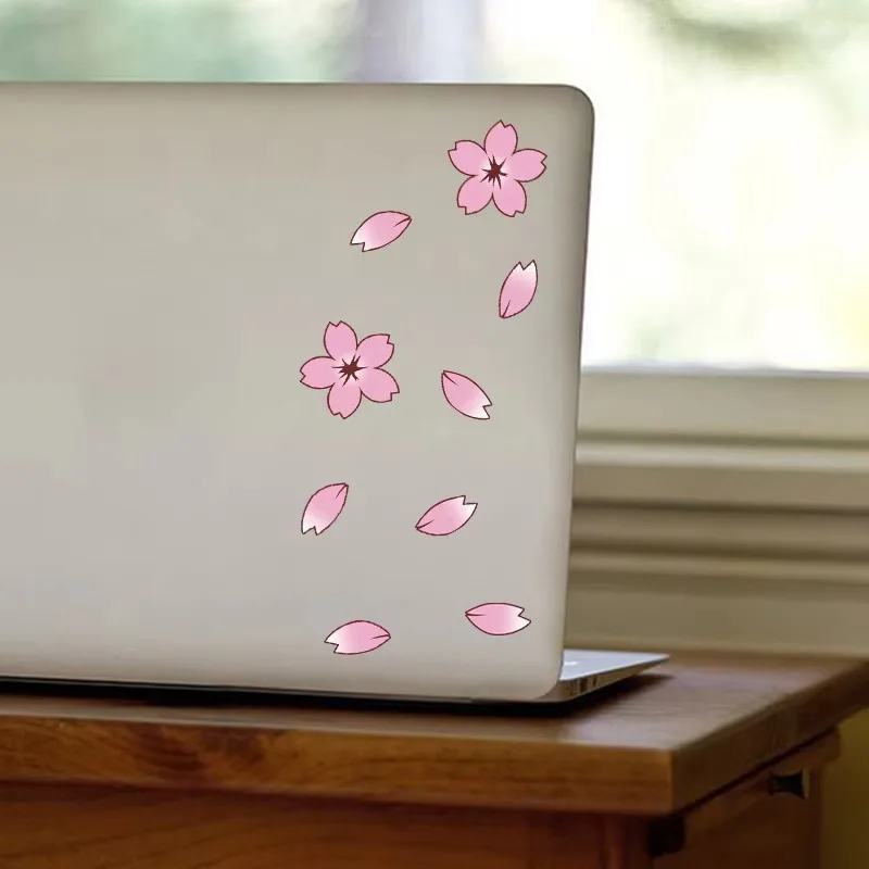 Beautiful Cherry Blossom Bike Sticker, Vinyl Waterproof Sun-Resistant No Residue Decal, DIY Scratch Cover for Road/Mountain