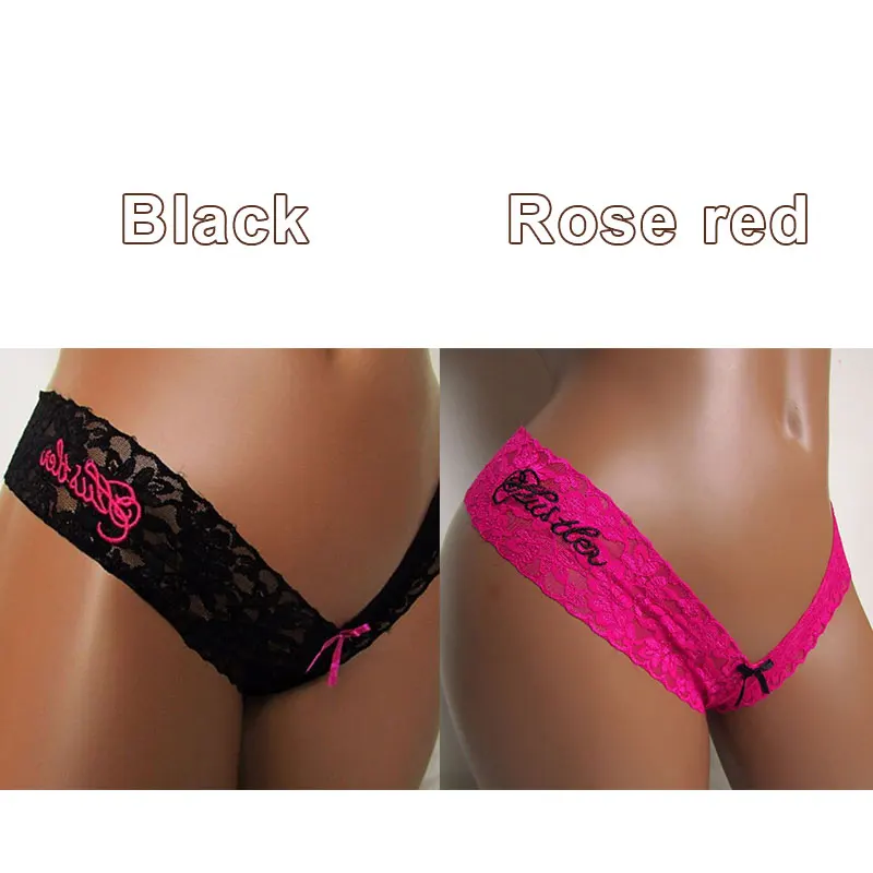 Women Sexy Lace Panties Solid Color Embroidery Underpant Low-Rise T-back Briefs Solid Color Ladies Panties Female G-string Thong