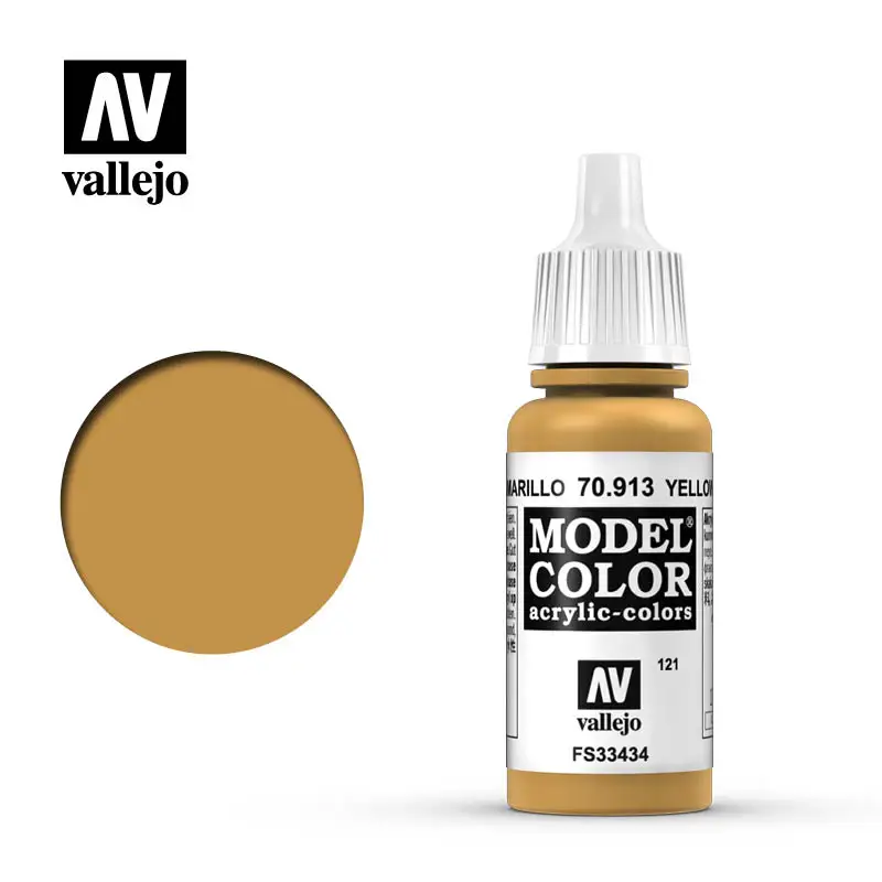 Vallejo-Tintas Acrílicas AV, Óleo Amarelo, Colorir Modelo à Base de Água, Gunpla Pintado à Mão, Espanha70913 121