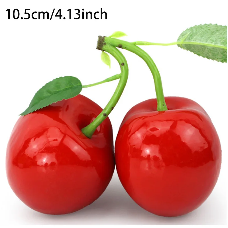 Modelo de Cereza Artificial Grande de 10.5cm, Fruta Falsa de Carambola, Simulación de Cereza en Rama, Accesorio de Fotografía, Adorno para Estudio de Arte