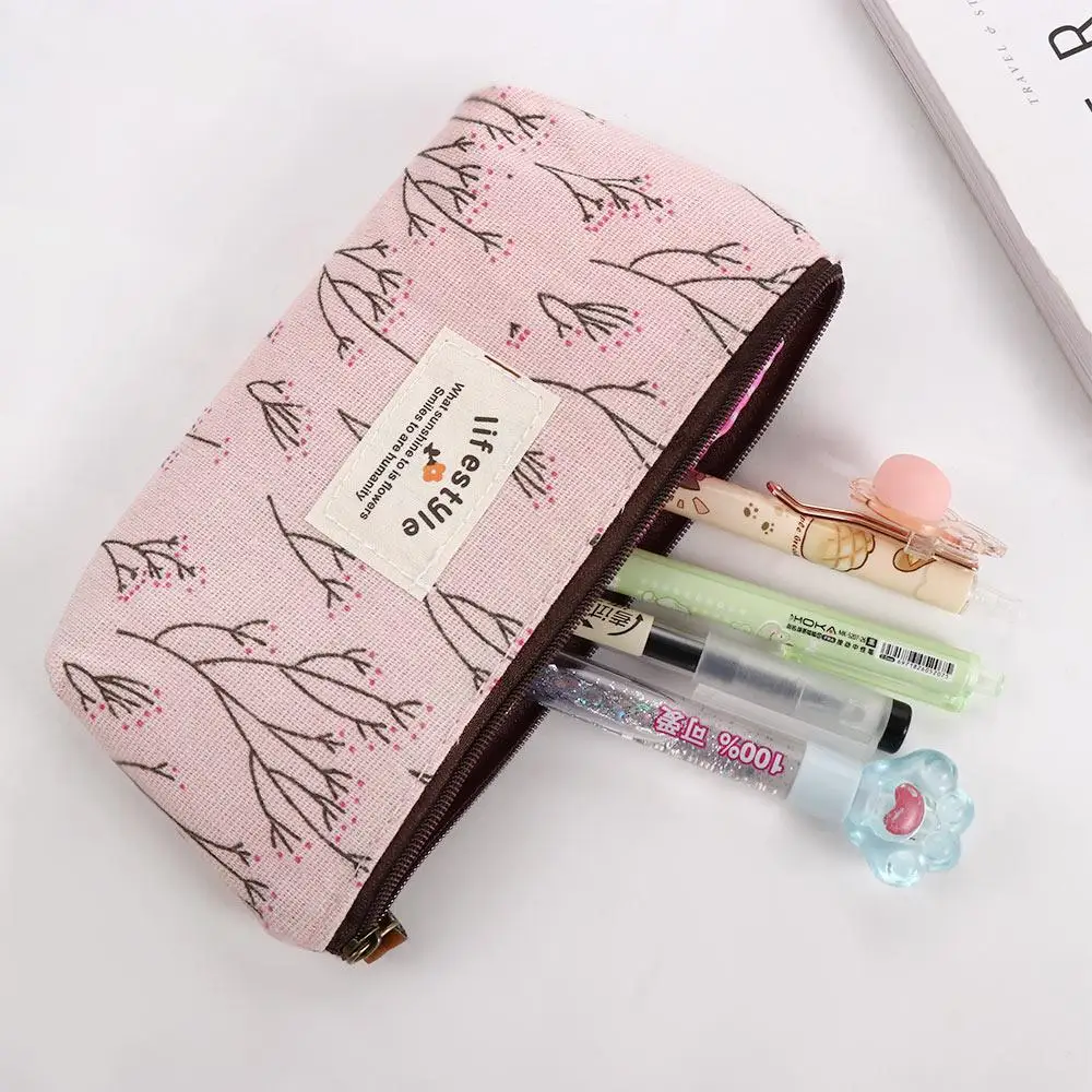 School Supplies Stationery for Girl Fabric Makeup Bag Cosmetic Bag Pencil Case Zipper Pouch Pen Bags Pencil Bag