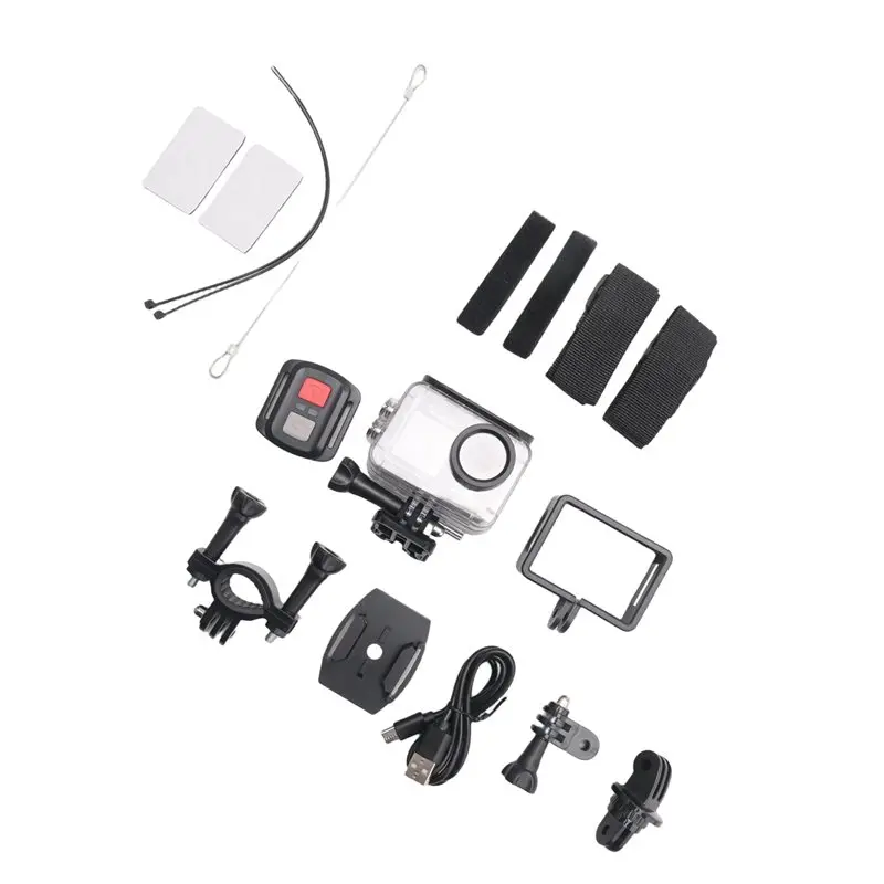 

ABKQ-Wifi Anti-Shake Action Camera 30M Waterproof Sport Camera With Remote Control 5K 30FPS Dual Screen 170° Wide Angle ABS