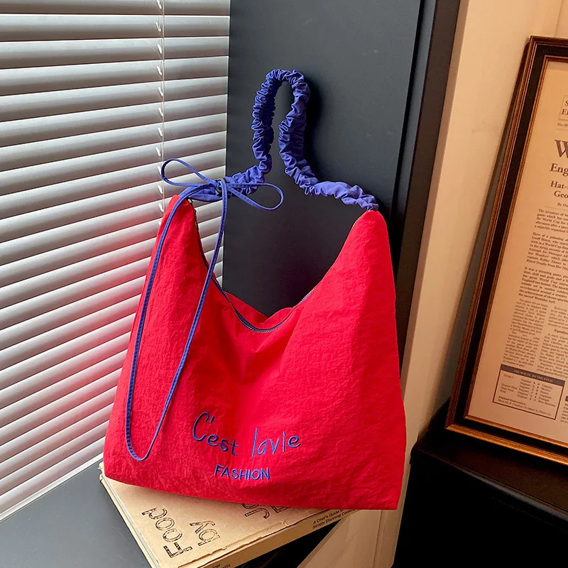 Pure Desire Versatile Tote Bag Large Capacity Casual Letter Shoulder Bag Large Capacity Design Feeling Underarm Bag