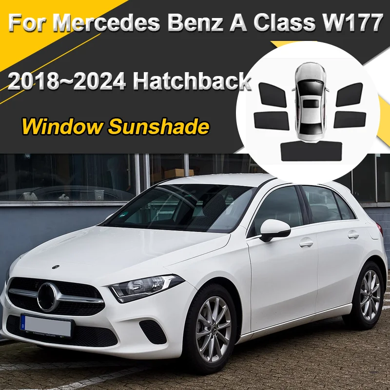 

Автомобильные солнцезащитные козырьки для Mercedes Benz A Class W177 2018-2024, солнцезащитные козырьки в стиле хэтчбек, магнитная теплоизоляция, козырек, сетка, автоаксессуары