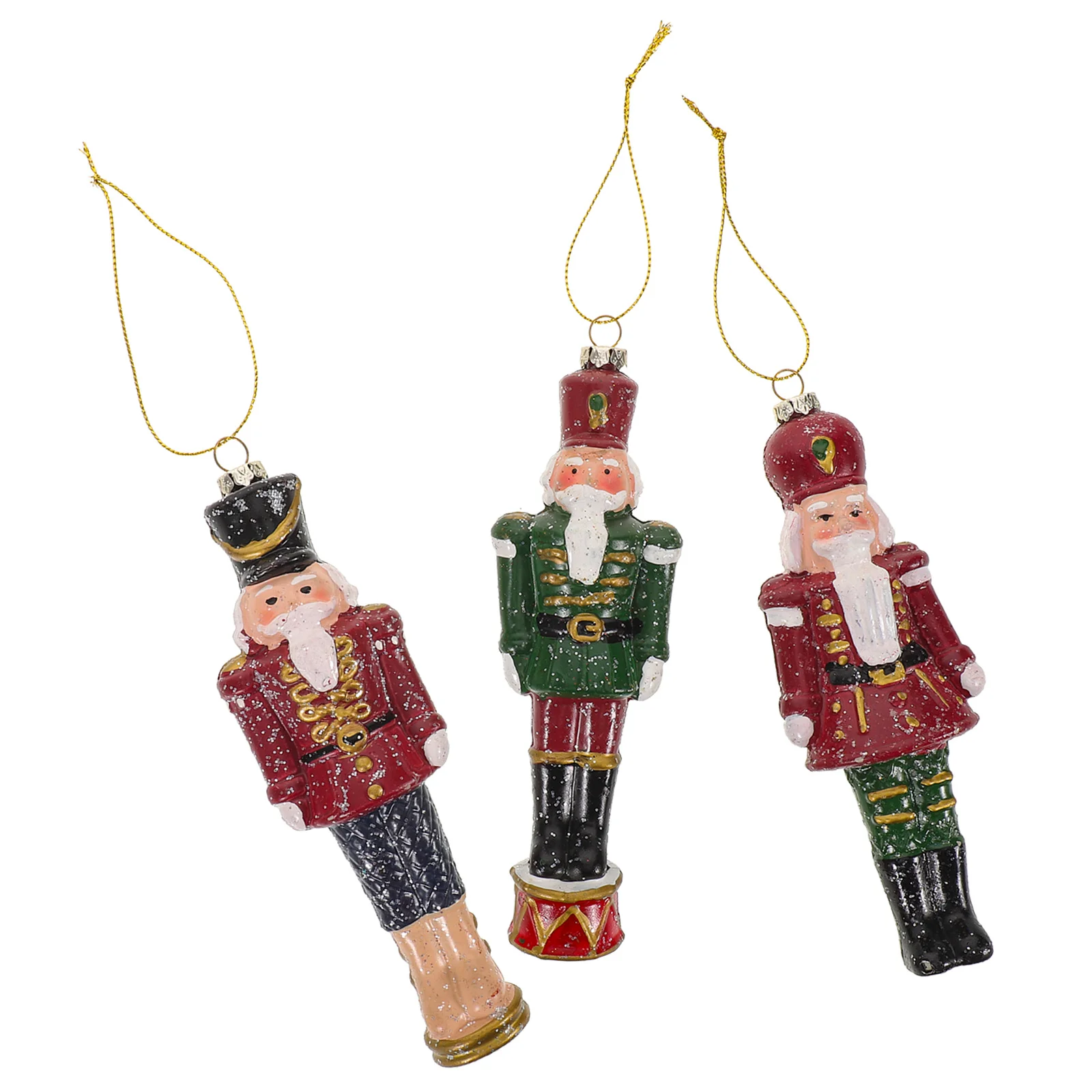 

3pcs Christmas Tree Decorations Nutcracker Soldier Hanging Ornaments Festive Holiday Puppet Figures Plastic Xmas Decor Supplies