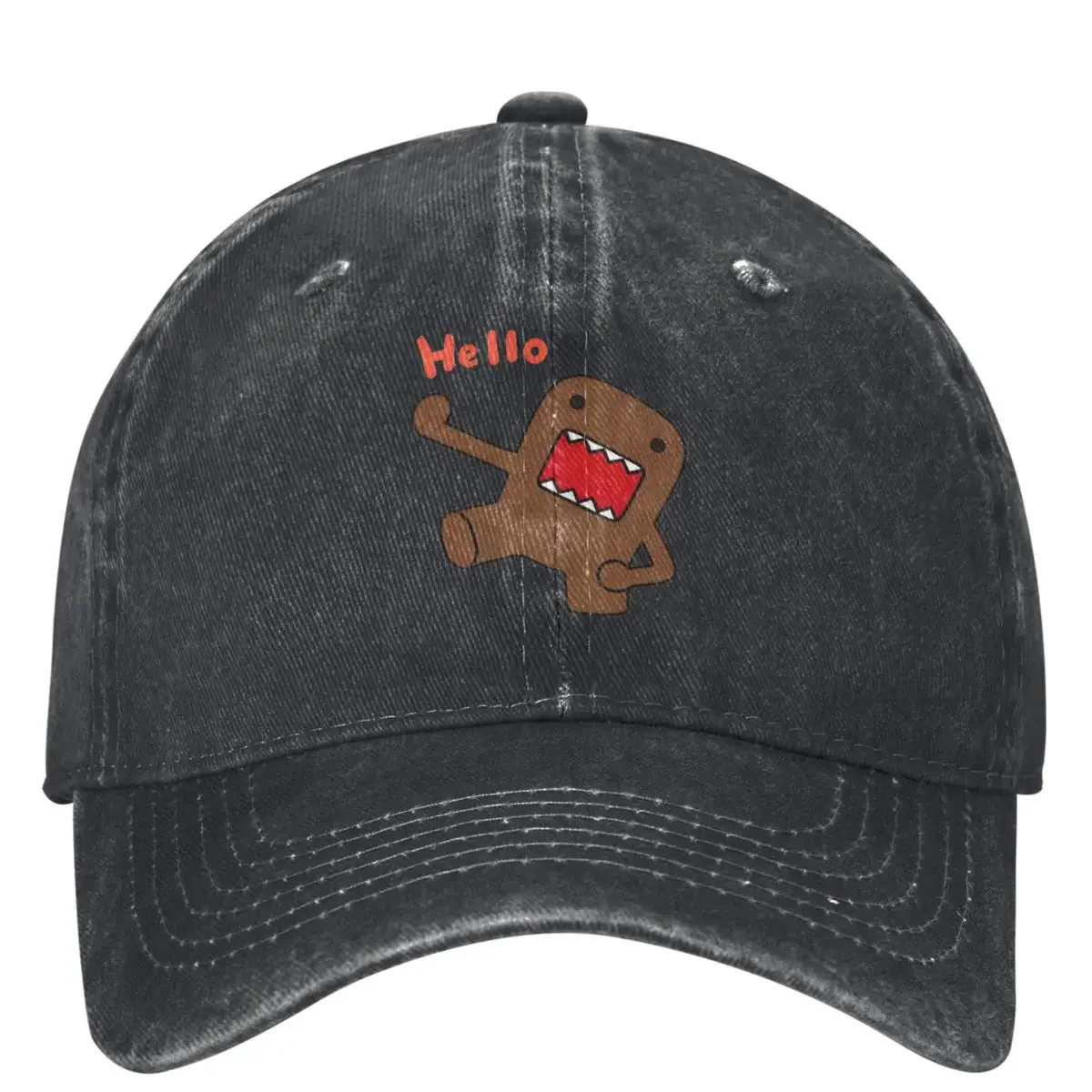 Hello Domo Kun Japanses Baseball Cap Cartoon Couple Women Sun Visors Hip Hop Dad Hats Summer Outdoor Gym Baseball Caps