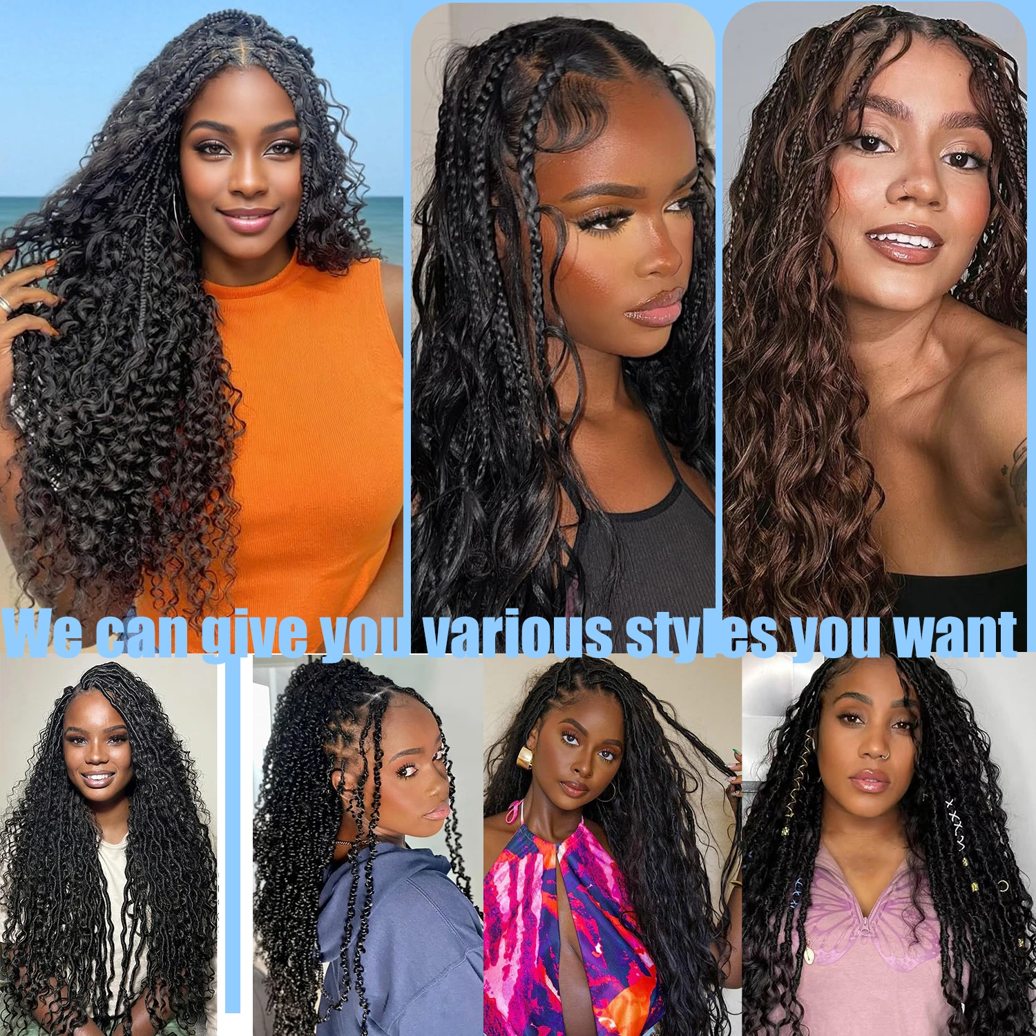 Rambut Sintetis BlackBody Wave, Ekstensi Rambut Alami, Ombre, Kuncir Kuda Tebal, Rambut Longgar, Deep Wave