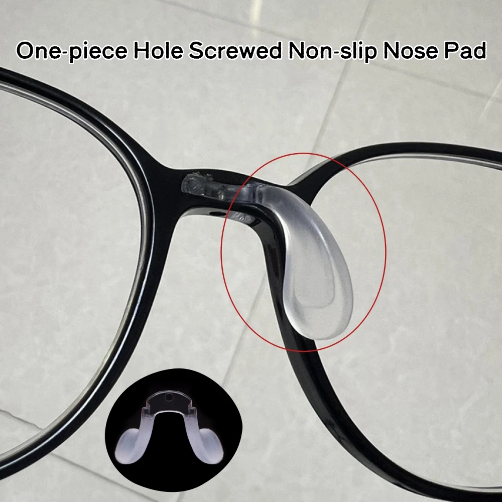 

One-piece Hole Screwed Non-slip Nose Pad for Nearsighted Glasses Silicone Saddle Nose Leaf Accessories