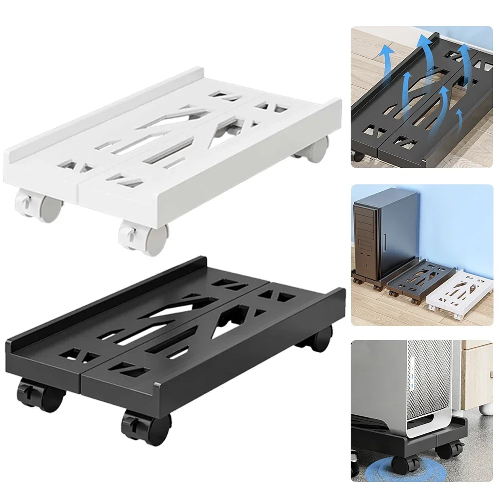 CPU Holder Stand Computer Tower Stand with 4Caster Wheel Mobile Computer Tower Stand for Most Desktop Towers for Gamers Students