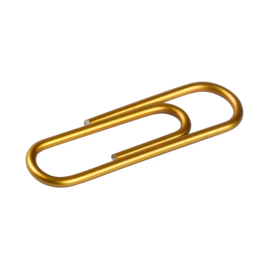 Standard Paper Clips in Gold Color 100 Pieces per Pack Small Size 1 Inch Ideal for Office Organization School Projects and Home