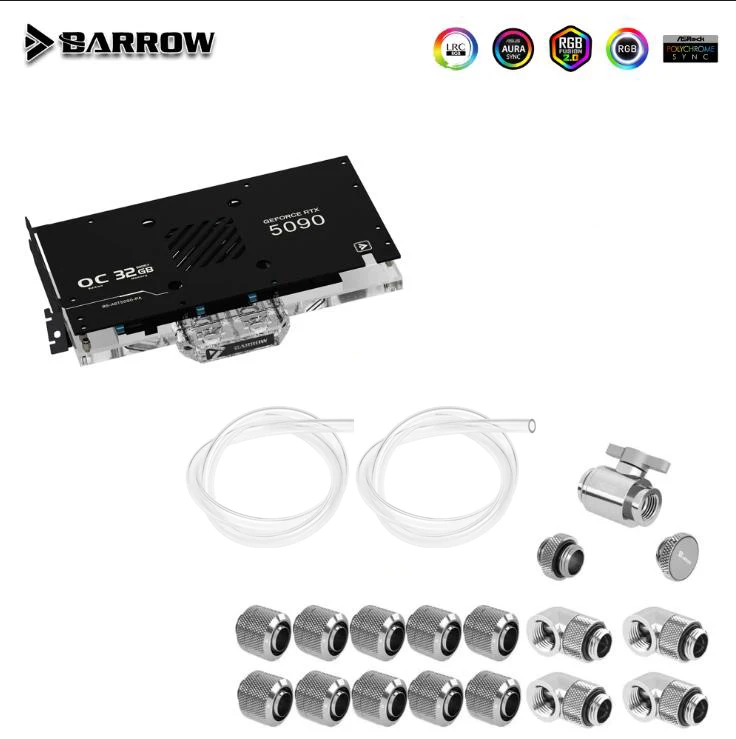 Barrow GPU Fitting Kit use Soft Pipe Hand Compression Connector Joint +  Hose Tube Water Cooling Accessories Fitting