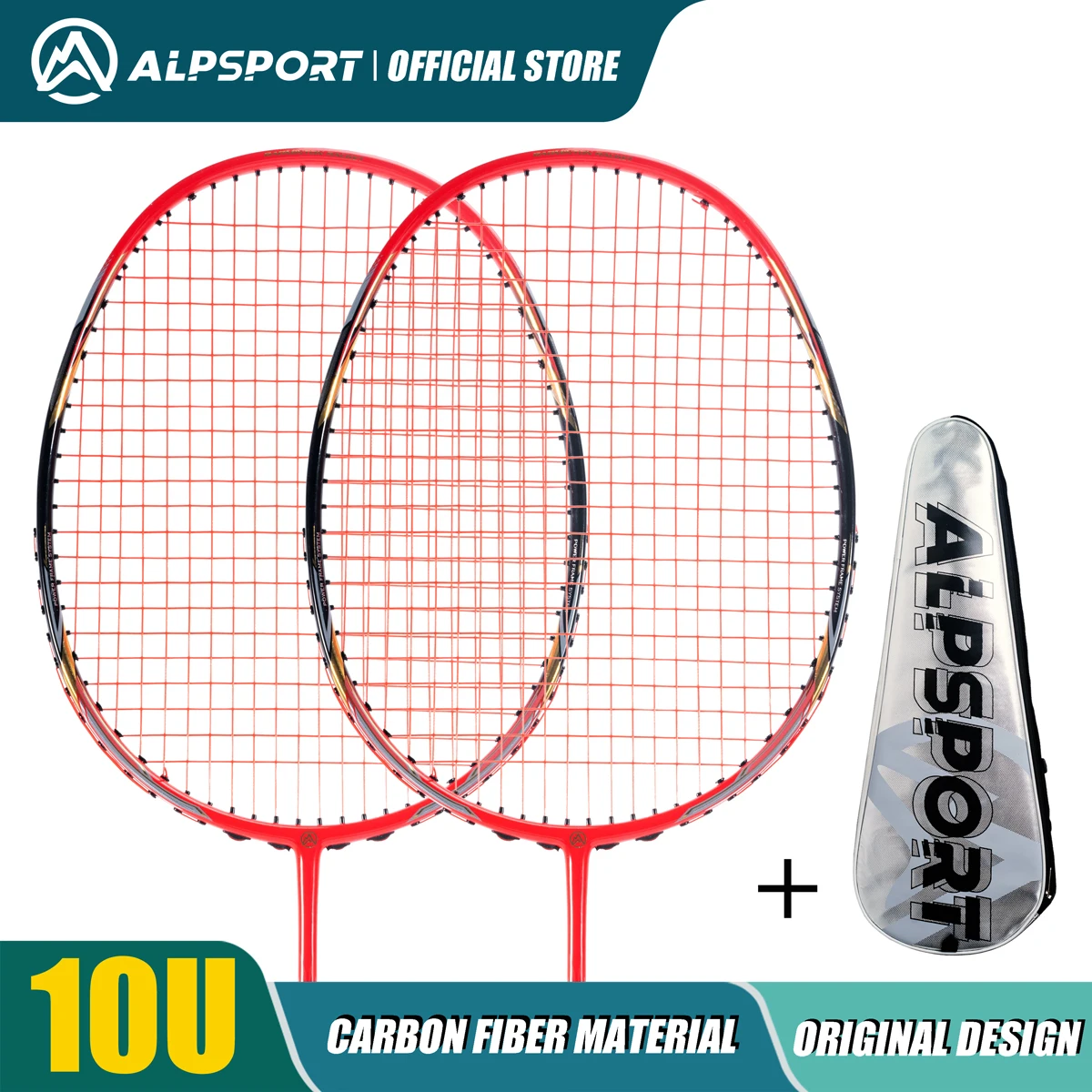 ALPSPORT AIR 10U  Ultralekki 52g T800 Rakieta do badmintona Szybkie odbicie  Importowana Maksymalnie 28 funtów 100% Pro Carbon Fibre + Rakieta tytanowa Dla średnio zaawansowanych i zaawansowanych