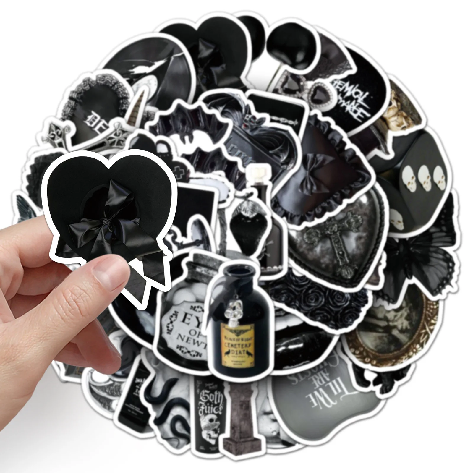10/50 Uds pegatinas de estilo gótico oscuro dibujos animados Graffiti decorativo monopatín papelería manual pegatinas impermeables juguete para niños