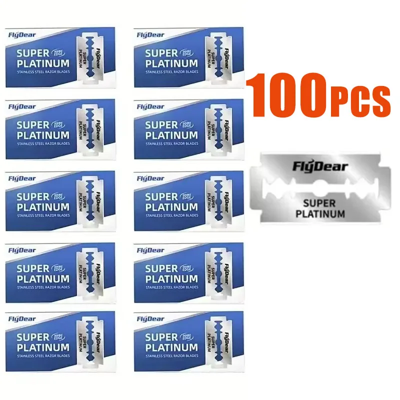 10/50/100 Stück Edelstahl-Rasierklingen, altmodische manuelle doppelseitige Rasierklingen, Friseur- und Barbierbedarf