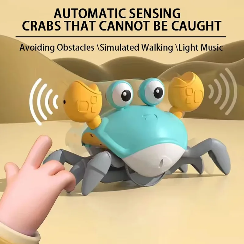 Krabbelndes Krabbenspielzeug, leichte Musik, Krabbelspielzeug, elektrisches Induktions-Fluchtspielzeug, Haustiere, elektronisches interaktives Spielzeug für Hunde und Katzen – Detail 6