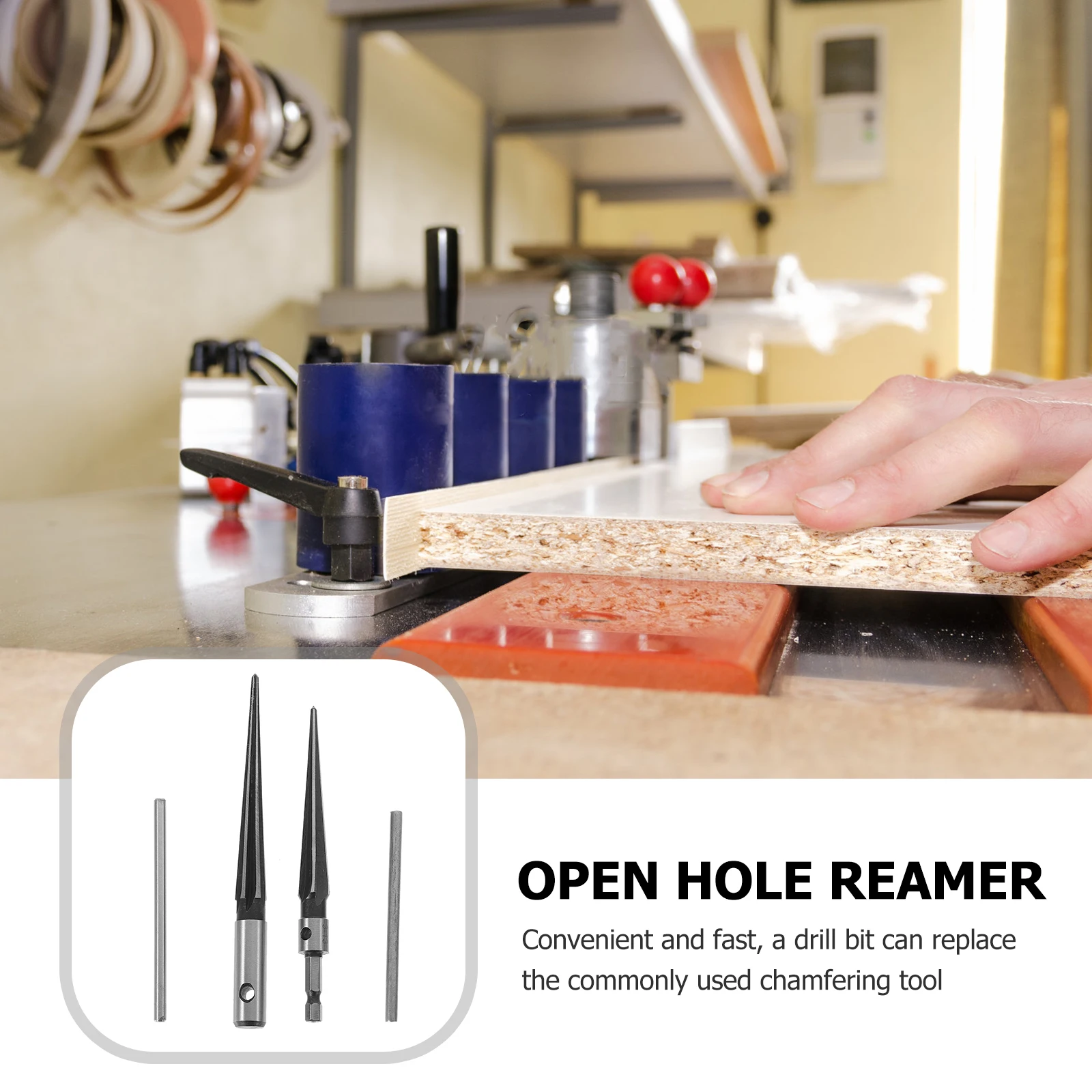 

2pcs T Handle Fluted Chamfer Reamer Wood Working Steel Tapered Core Drill Cutting Tool Hole Deburring Woodworking Countersinking