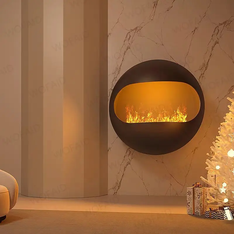 Chimenea de vapor eléctrica, chimenea de llama falsa simulada, llama colorida decorativa para sala de estar, chimenea eléctrica atomizada