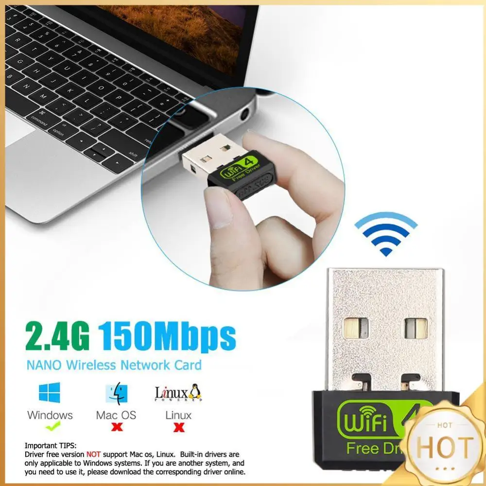 

WD-1513B USB WiFi Wireless Network Card 150Mbps Adapter Built-in 2dBi Antenna