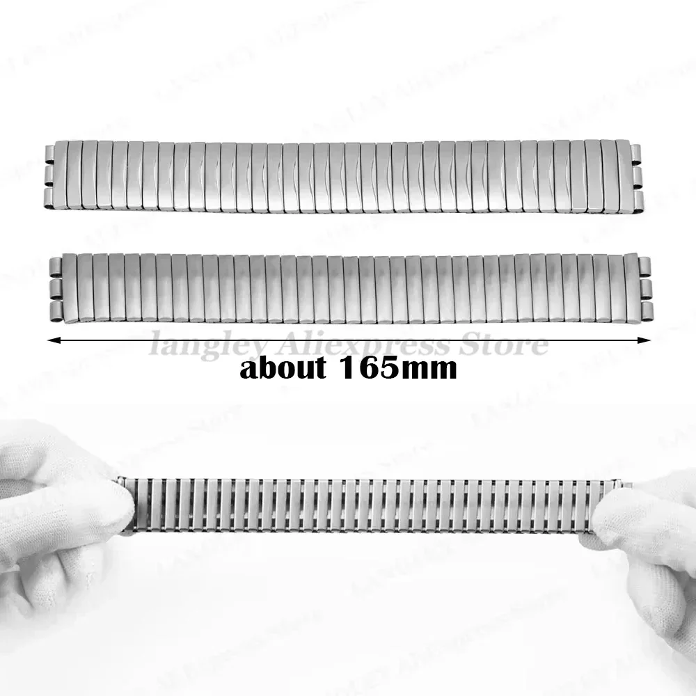 Elastic Metal Watch Band for Swatch Watch 17mm 19mm 20mm Stretch Expansion Stainless Steel Strap Men Women Wristband Accessories