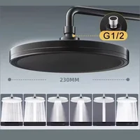 Nuevo cabezal de ducha de lluvia supercarga de gran flujo de 6 modos, cabezal de ducha de lluvia redondo de alta presión de 230mm, accesorios de baño