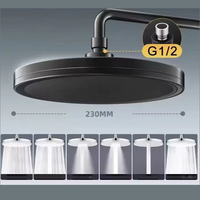 New 6 Modes Large Flow Supercharge Rainfall Shower Head 230mm Round High Pressure Top Spray Rain Showerhead Bathroom Accessories