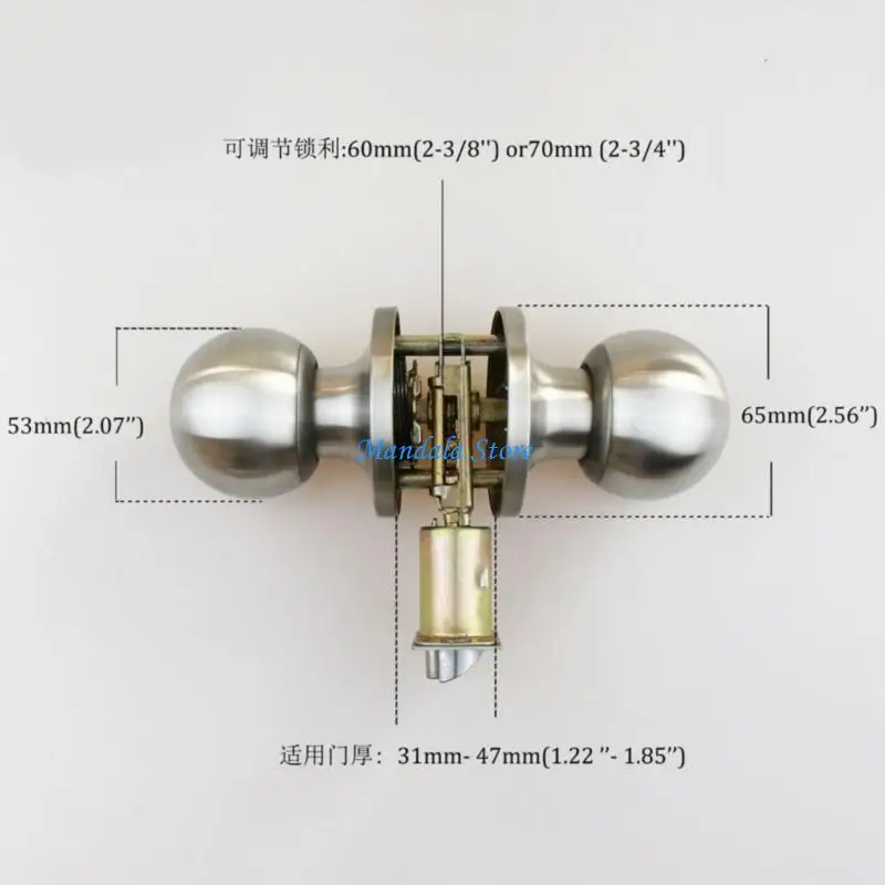 U2JC Tool Release Install Passage Knob Not Locking Function Strong Construction Interior Door Accessory