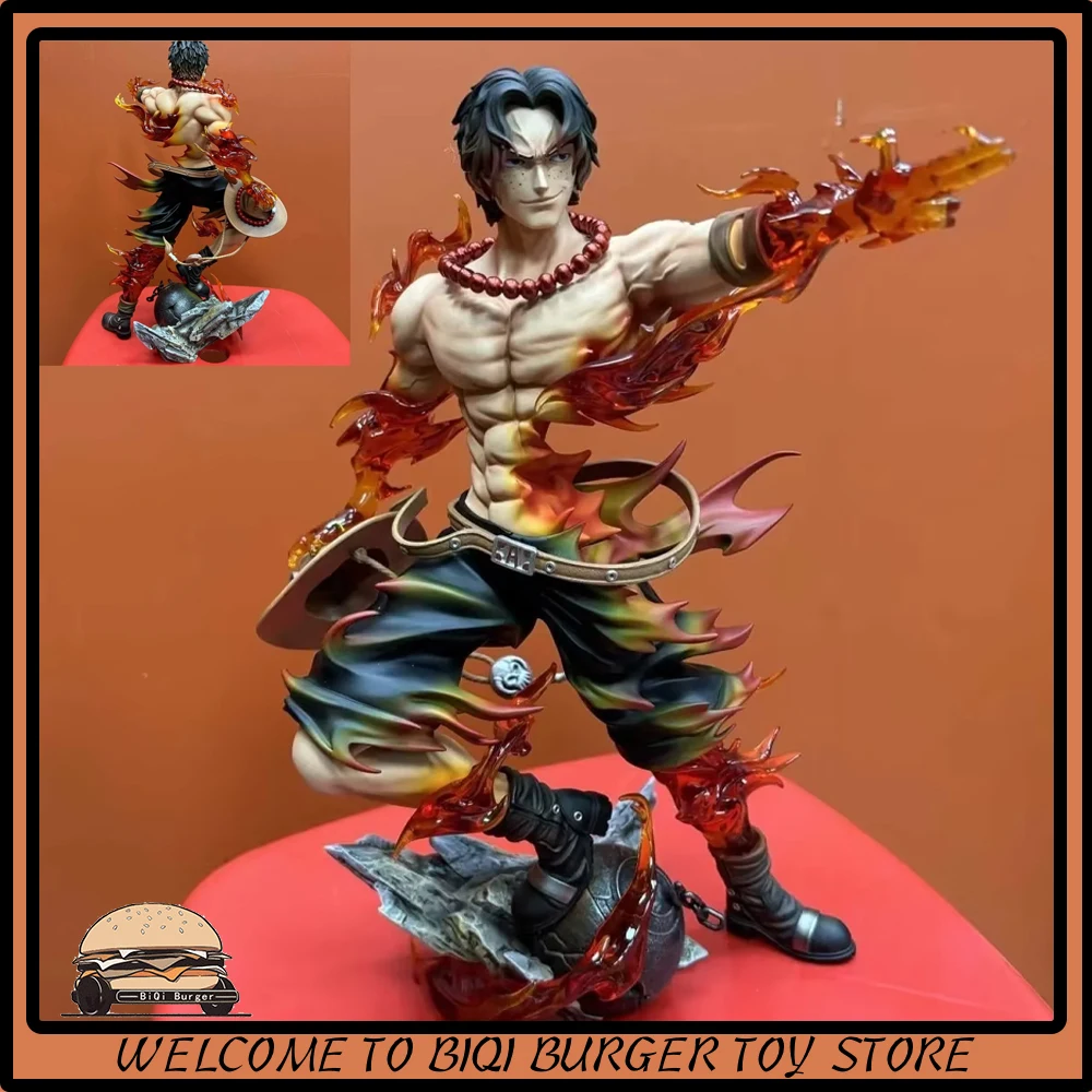 Portgas D Ace Figures 26cm One Piece Anime Figure Flower Flame Ace Figurine Model Statue Doll Collection Decoration Toys Gifts