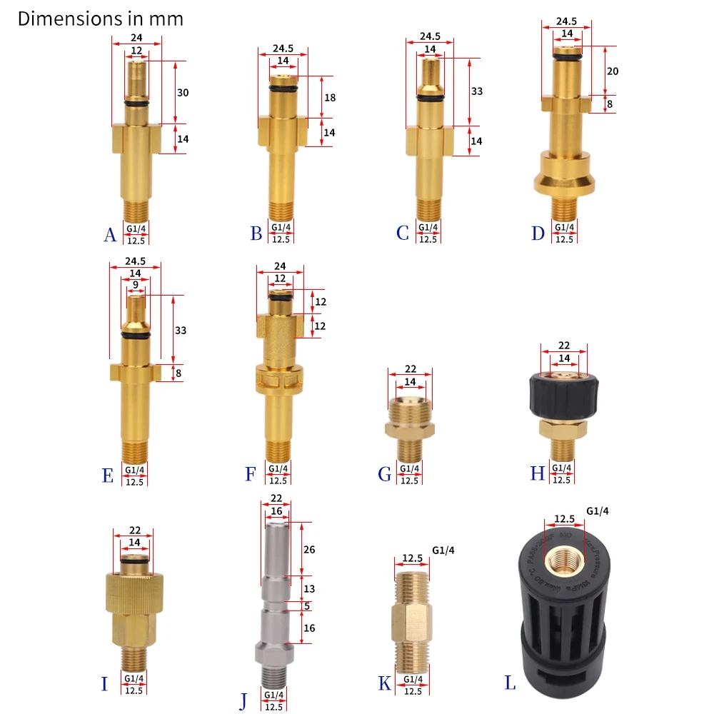 Adapter für Hochdruck reiniger zum Anschließen von ar/inters kol/lavor/bosche/huter/m22 Lanzen stab an den Korcher-Wasserpistolen-Buchsen adapter