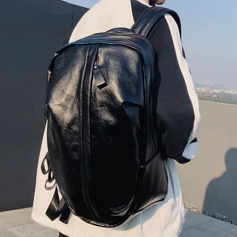 กระเป๋าเป้สะพายหลังหนังวินเทจ Casual Daypack กระเป๋าเป้สะพายหลังสําหรับผู้ชายผู้หญิง 14 นิ้วกระเป๋าแล็ปท็อปขนาดใหญ่ความจุเดินทางเดินป่าตั้งแคมป์ Rucksack