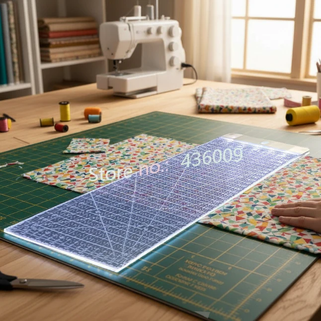 

Светодиодная линейка с ярким светящимся краем, 15,5-32 см/6,1-12,6 дюйма, светящаяся линейка для рукоделия, шитья, рабочие батарейки низкого освещения в комплект не входят