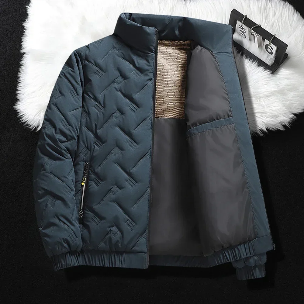 Winter Jacket Men Quilted Jacket Men Cotton Padded Coat Warm Streetwear Stand Collar Casual Puffer Jacket Plus Size 6XL 2024