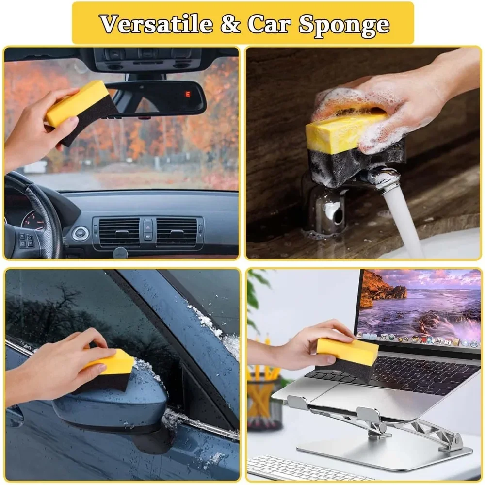 2-20pcs Tire Shine Applicator Pads Car Tire Dressing Applicator Sponges Reusable Cleaning Sponges Car Body Cleaning Tools