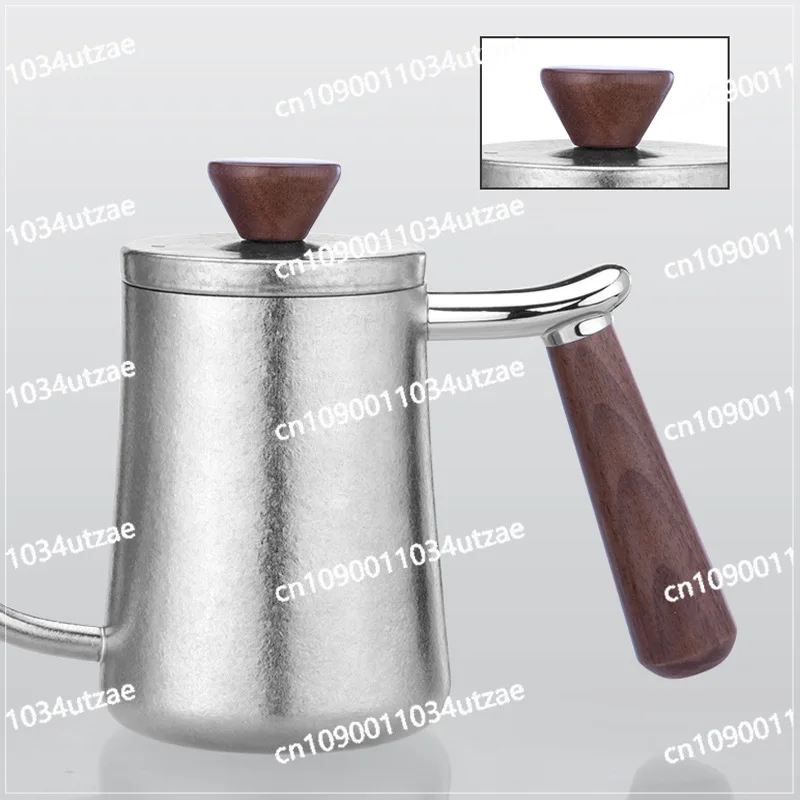 

Pure Titanium Hand-brewed Coffee Pot Outdoor Household Wooden Handle Long Mouth Hanging Ears