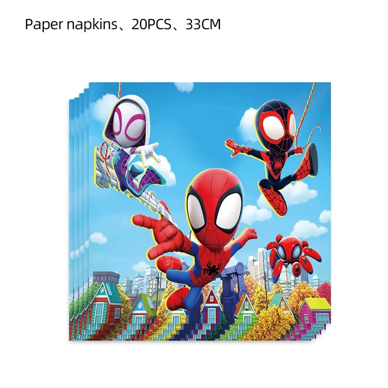 Spidey And His Amazing Friends Birthday Party Decoration Balloons Tableware Backdrop Banner Plates SpiderMan Party Supplies Gift