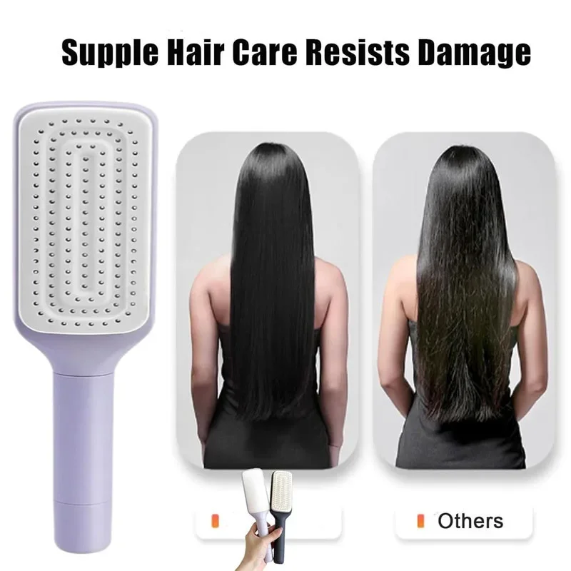 

Rotatable Self Cleaning Hair Brush Comb Retractable Massage Air Cushion Airbag Comb One Touch Anti-static Hair Smoothing Combs