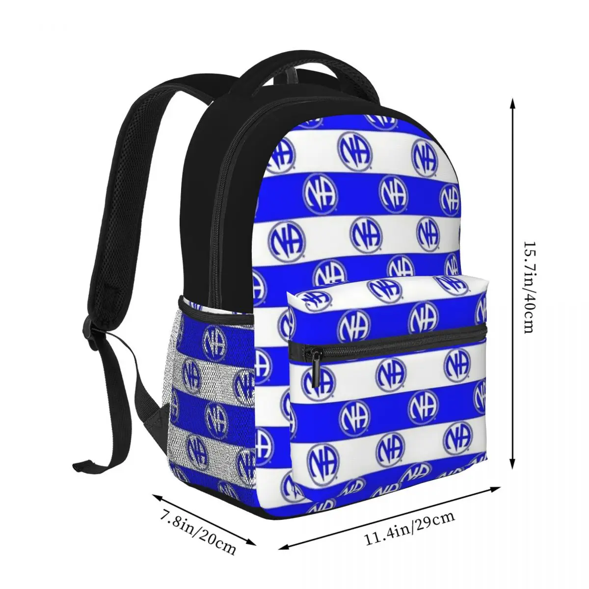 STRIPRED NA SYMBOL - Blue donna uomo zaino ragazzi ragazze Bookbag Bag studente adolescente bambini zaino zainetto 16 pollici