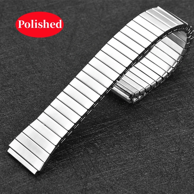 Elastic Watchband 18mm Stainless Steel Stretch Expansion Band Men Women Metal Watch Band Accessories Bracelet Retractable Strap