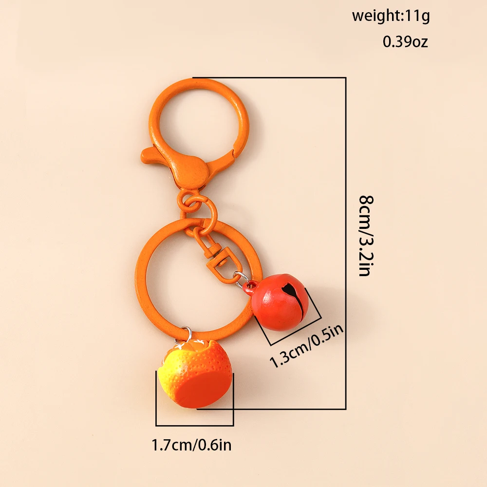 Niedlicher Mandarinen-Bananen-Schlüsselanhänger für Autoschlüssel, Souvenir, Geschenke, Damen, Herren, Handtasche, hängende Schlüsselanhänger, Zubehör, DIY-Schmuckzubehör – Detail 8