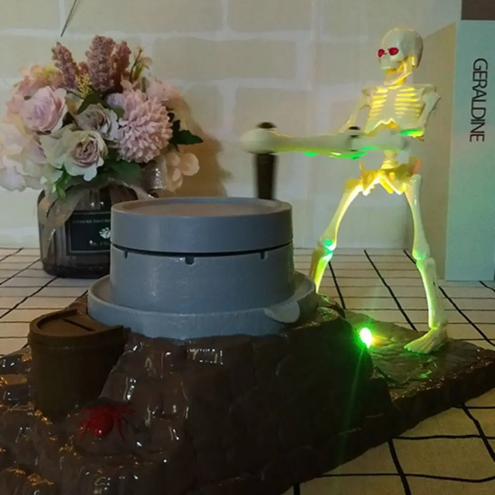 Poupança de dinheiro cofrinho fantasma automatizado com luz musical pote de poupança de moedas brincadeira de plástico banco de moedas eletrônicas decoração de halloween