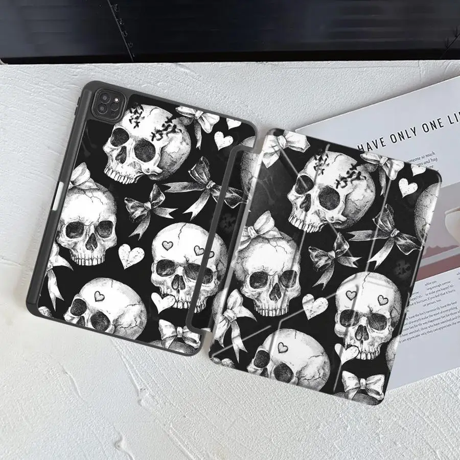 Cool Skull Head Holder Cover Tablet Case For iPad Air 4 5 M3 M2 1 2 M4 11inch Pro 2025 Mini 6 7 Pro 11th 10th 9th 8th 7th 3