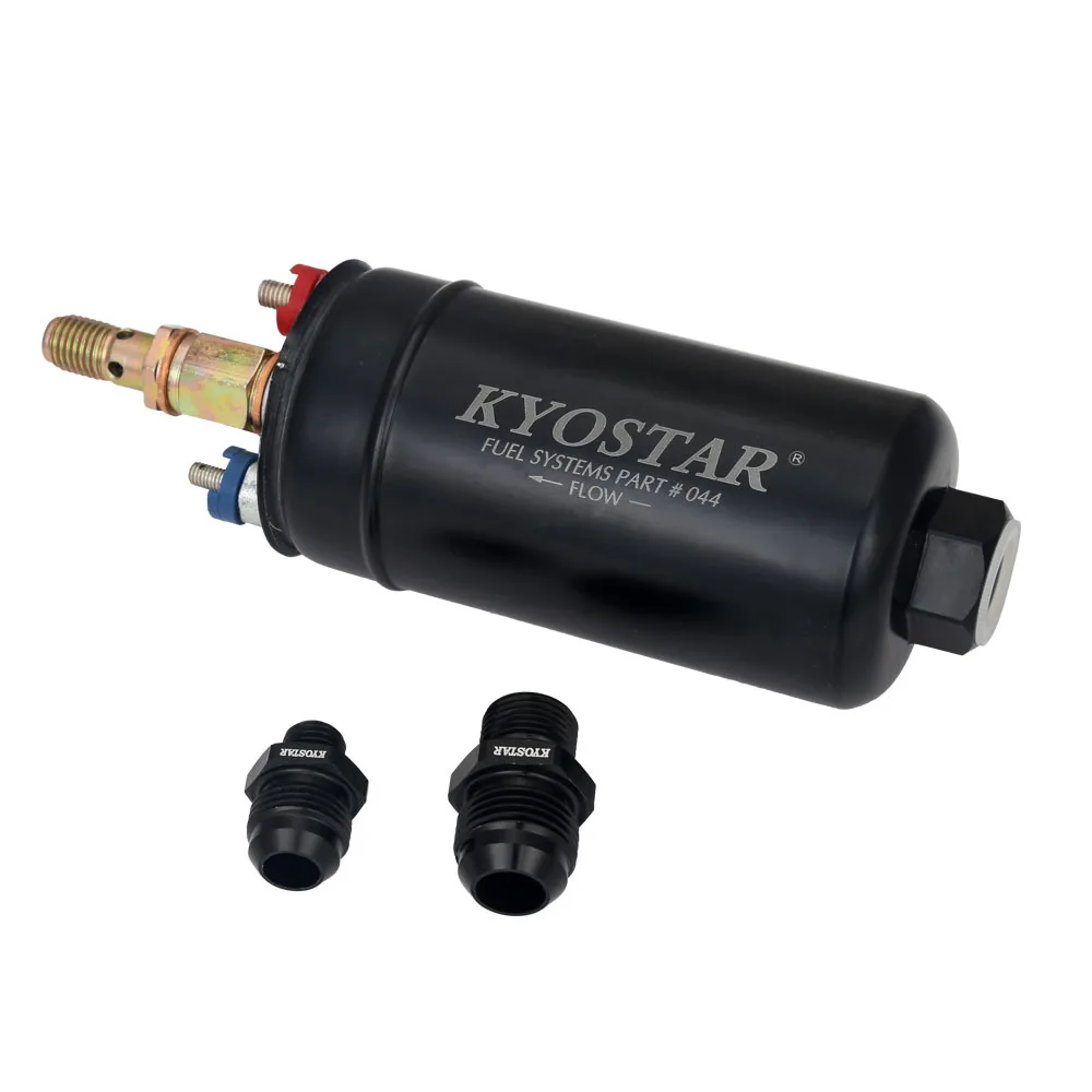 KYOSTAR High Flow EFI 300LPH 044 Style Auto Fuel Pump, E85 Compatible Fuel Oil Pump Assembly with Fittings AN10 Inlet AN8 Outlet