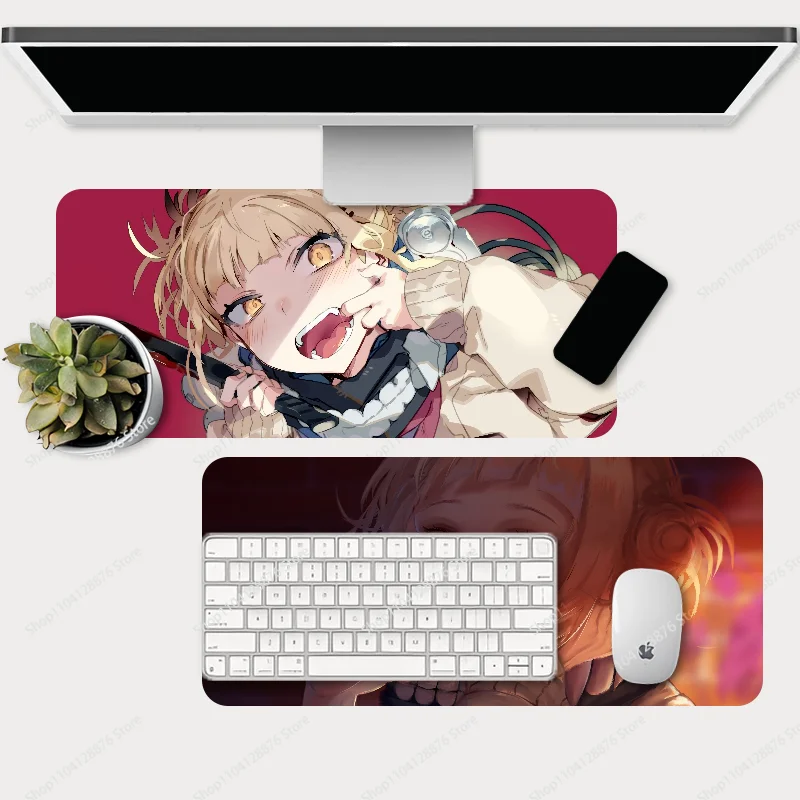 Anime menina h himiko toga mousepad gaming mouse pad gamer acessórios para computador deskmat teclado protetor de mesa mause almofadas