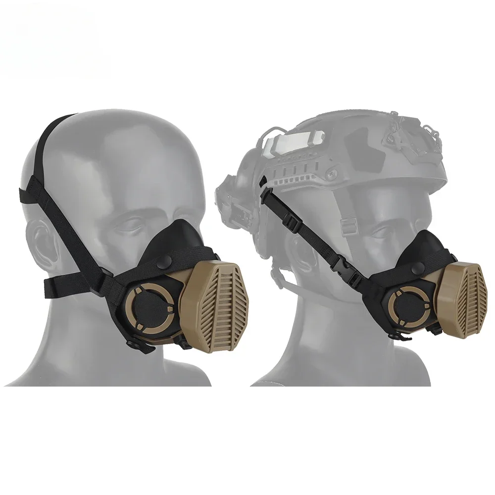 Tactical SOTR Mask Special Operations Respirator Communication Half-mask HEPA Filtration Against Airborne Particulates