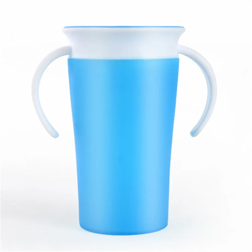 1PC 360 Baby Cups Can Be Rotated Magic Cup Baby Learning Drinking Cup LeakProof Child Water Cup Bottle 260ML Copos