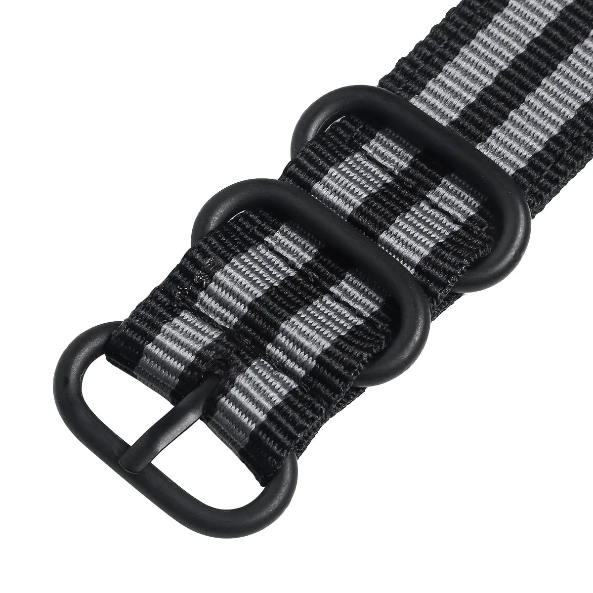 18Mm Nylon Watch Strap Premium Grade Strong Endurance Smooth Texture No Scratch Skin Band for Daily Wear Sports Black