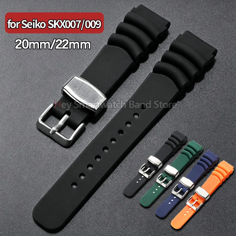 Silicone Watch Strap 20mm 22mm for Seiko SKX007/009 for Casio Diver Bracelet Men Women Sport Waterproof Replacement Wrist Strap